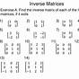 Inverse Matrices Worksheet