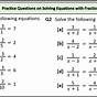 Solve Algebraic Fractions Worksheet