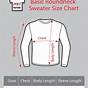 Youth Sweater Size Chart