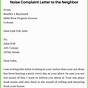 Sample Letter For Noise Complaint