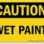 Printable Wet Paint Signs