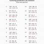Factoring Quadratics Expressions Worksheet