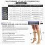 Thigh High Compression Stocking Size Chart
