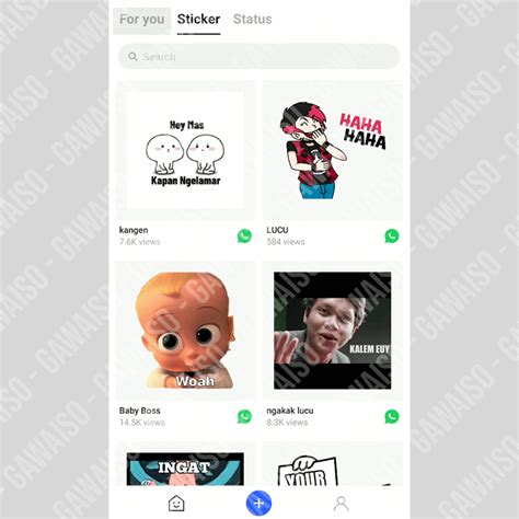Aplikasi WhatsApp Plus stiker