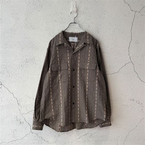 SUGARHILL / DOBBY OPEN COLLAR SHIRT / BLACK | ふぁいん