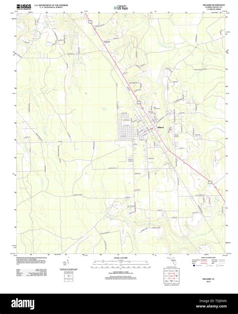USGS TOPO Map Florida FL Hilliard 20120730 TM Restoration Stock Photo ...