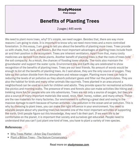 Opinion Essay Planting Trees