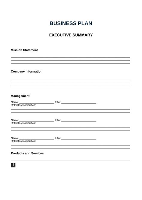 Business Plan Template Word