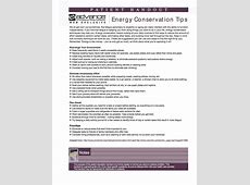 energy conservation tips