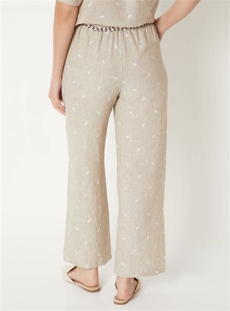 Buy Women Embroidered Wide-Leg Pants with Belt Online at just Rs. 899.0 ...