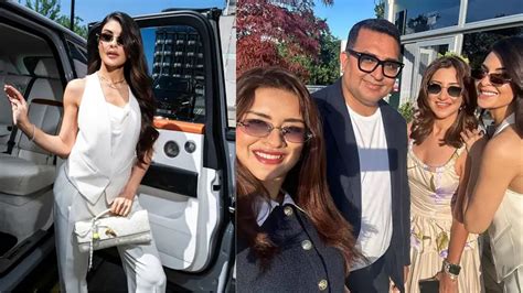 Jacqueline Fernandez makes her Wimbledon debut in white pantsuit