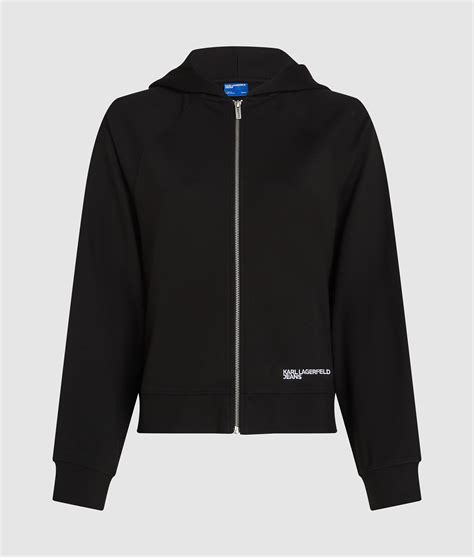 Zip-up hoodie | Black | Women | KARL LAGERFELD