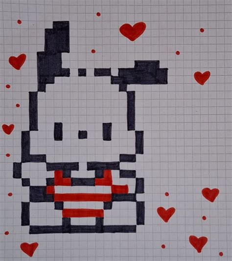 pochacco pixel art en 2024 Lindos dibujos fáciles Dibujos románticos