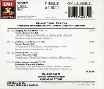 Maurice André - Mozart, Haydn, Bellini, Hummel: Trumpet Concertos (1991 ...