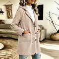 Homenesgenics Winter Coats for Women Corduroy Hooded Collar Button ...