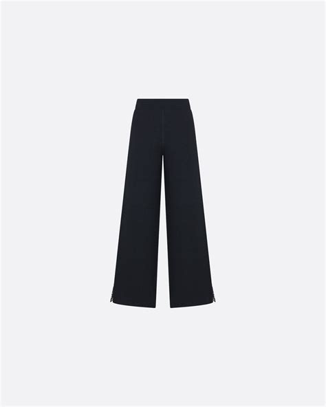 Reversible Flared Pants Navy Blue Cashmere-Blend Knit with Dior Oblique ...