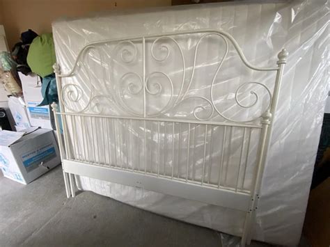 IKEA LEIRVIK KING Size White Metal Bed Frame £31.90 - PicClick UK