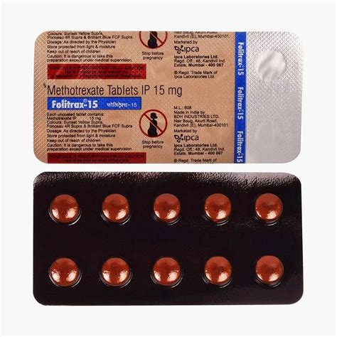 15mg Folitrax Methotrexate Tablet (10*10 Box) at ₹ 566/strip in Nagpur ...