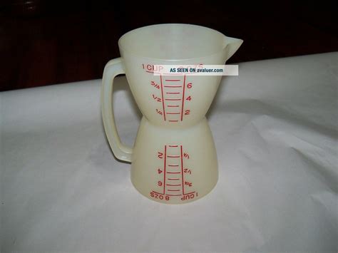 Vintage Tupperware Double Sided Measuring Cup Wet And Dry Red Lettering ...