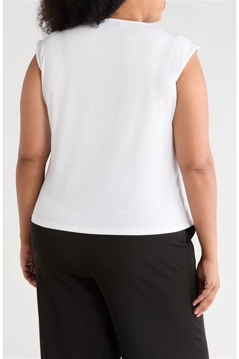 KASPER Keyhole Neck Cap Sleeve Knit Top (Women) | Nordstromrack