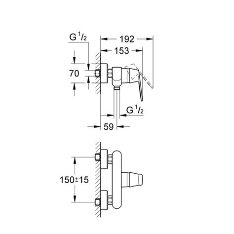 Grohe Eurosmart Cosmopolitan baterija za tuš chrome 32838000 | ARD Salon