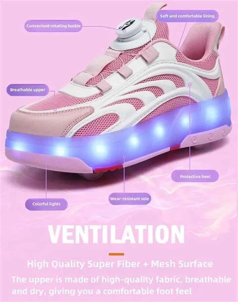 Adult Inline Roller Skates with Light Up Wheels - Double Row, Casual ...