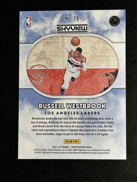 Panini Nba Hoops Russell Westbrook Skyview Insert Nm Mt Ebay