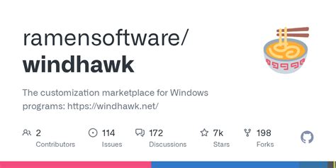 GitHub - ramensoftware/windhawk: The customization marketplace for ...