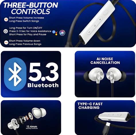house of common Z3 Bluetooth Neckband Upto 55 Hours* Playtime, Fast ...
