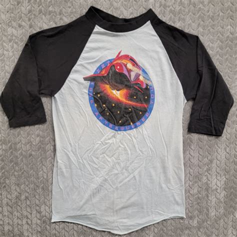 Vintage ZZ Top Afterburner Tour Raglan T-Shirt (1986) Original Rock Tee
