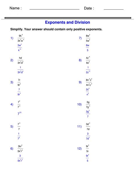 Exponents And Division Calculator