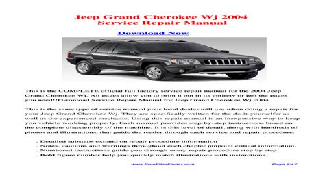 Jeep Grand Cherokee Service Wd System Reset