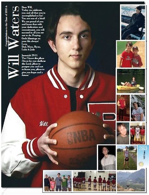 Dominant bled image, Full page Senior yearbook tribute design custom ...