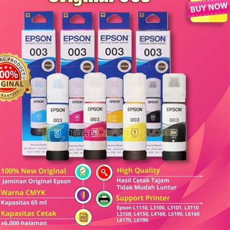 Jual Tinta Epson Original C T V Refill Botol Printer Epson L L L L L