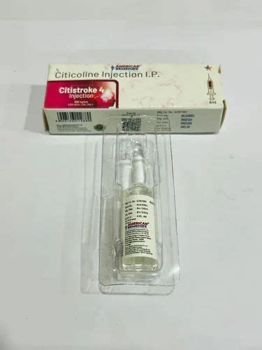 Citicoline Injection Ip 250mg/Ml (Citistroke 4 by AMERICAN REMEDIES) at ...