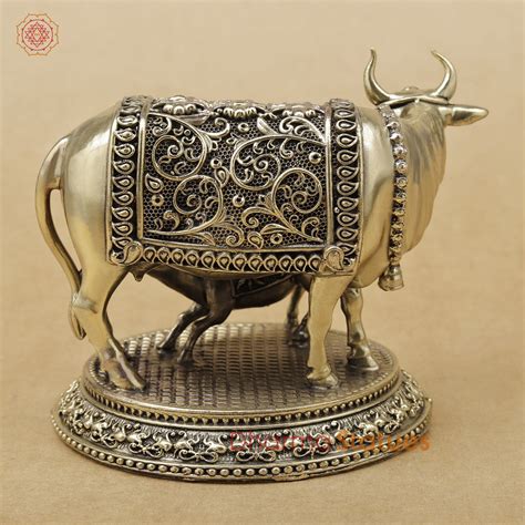 Shop Brass Cow with Calf | Golden Finish | Best Price Online Order Now ...