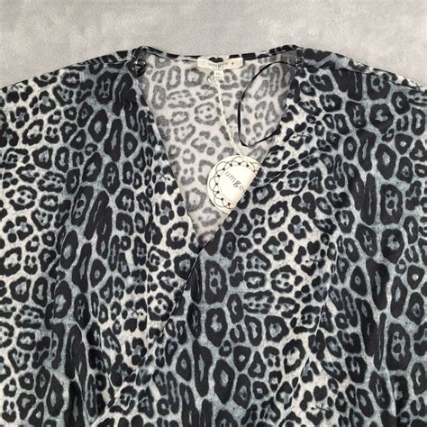 NWT Umgee Plus Size Grey Mix Animal Print Long Sleeve Wrap Front Top ...