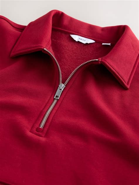 Buy Red Polo Neck Cotton Rich Jersey Sweatshirt from Next India