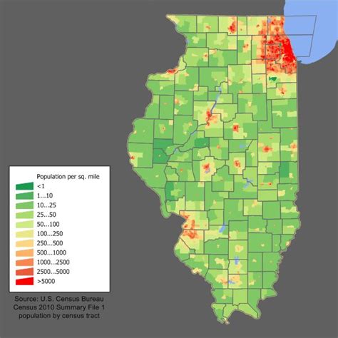 Illinois Population Density Map | Brilliant Maps