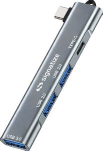 SIGNATIZE Type C to 4-in-1 USB hub, 1xUSB 3.0, 2×USB 2.0 Ports and Type ...