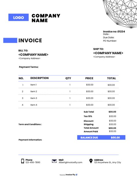 Free Invoice Template for Word (DOCX) | Download Free in Invoice Fly