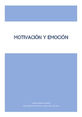 Apuntes Motivacion Y Emocion Pdf