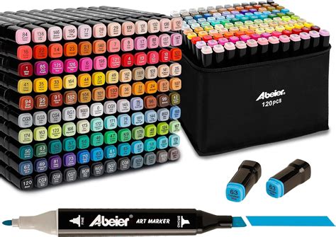 Abeier Lot De Marqueurs Double Pointes Base Dalcool Pour Artistes Pour Dessins