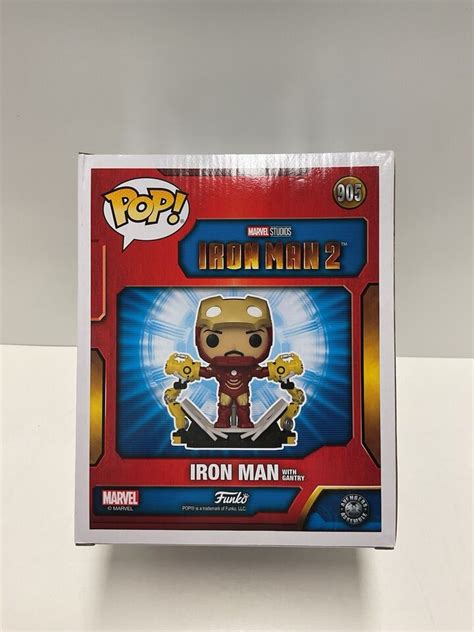 Funko Pop Deluxe Marvel Iron Man With Gantry Metallic Glows In