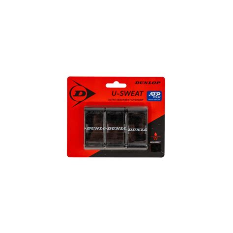 Dunlop U-sweat Tennis Overgrip Black 3-pack Blister – Moisture ...