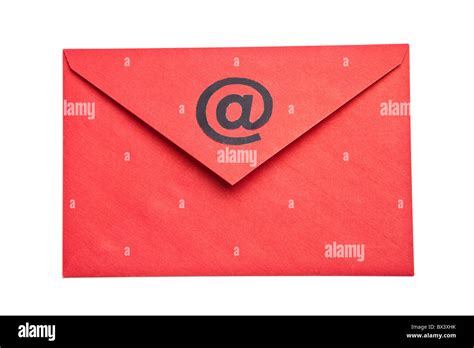 Red Envelope with @ Symbol, concept of E-Mail Stock Photo - Alamy