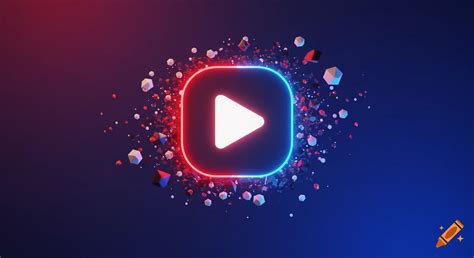 A glossy red YouTube play button icon with a glowing red aura on a dark ...