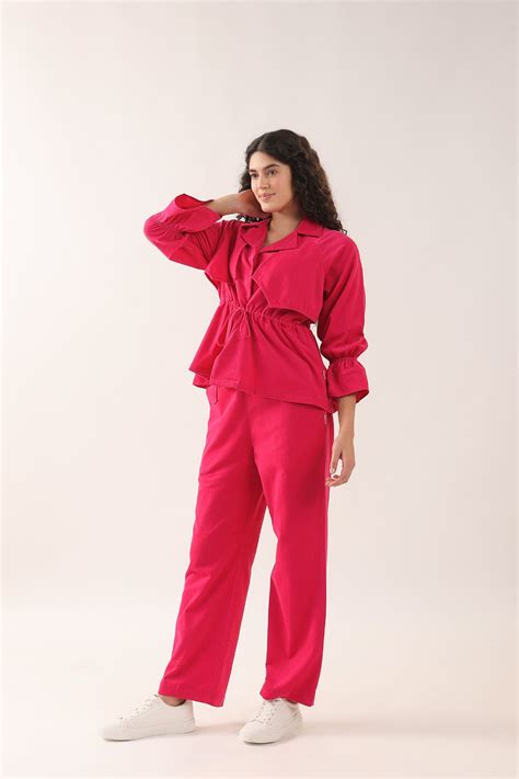 Cranberry Popsicle Cotton Corduroy Co-ord Set