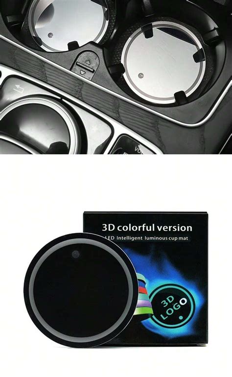 Pcs Cup Holder Led Lights Car Coasters Colors Pad Usb Cup Mat For