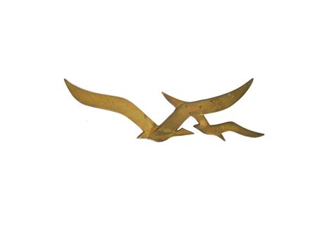 Vintage Brass Metal Wall Sculpture Art With Seagulls Flying Birds Etsy